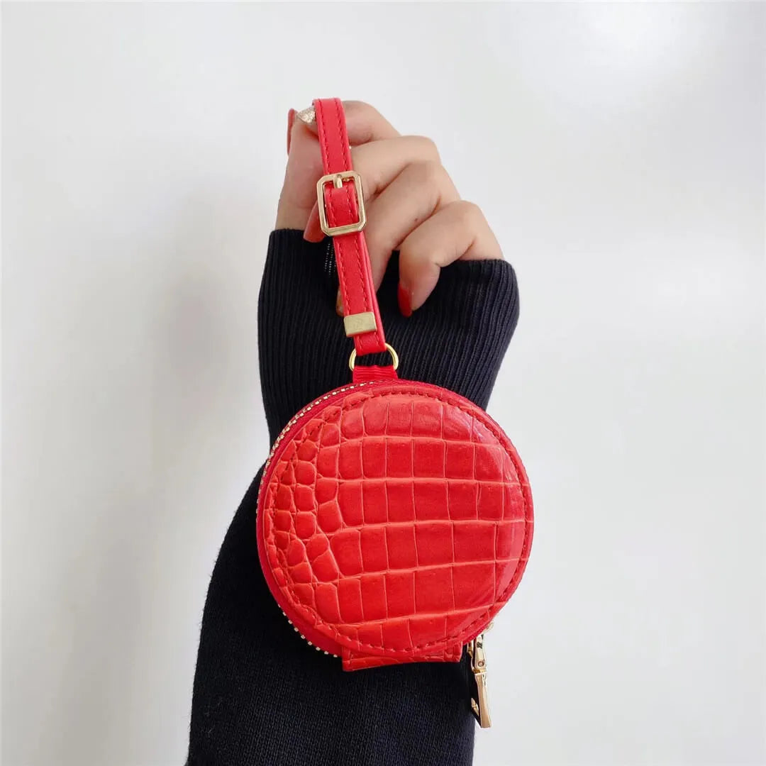 croc leather mini pouch