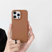 smooth leather iPhone case brown