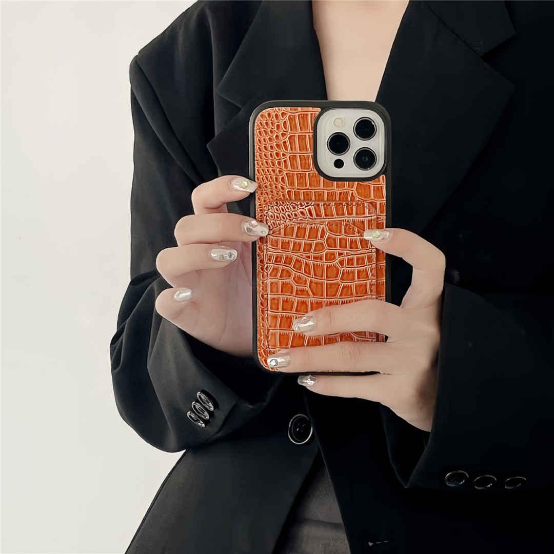 croc slin iPhone case with card holder