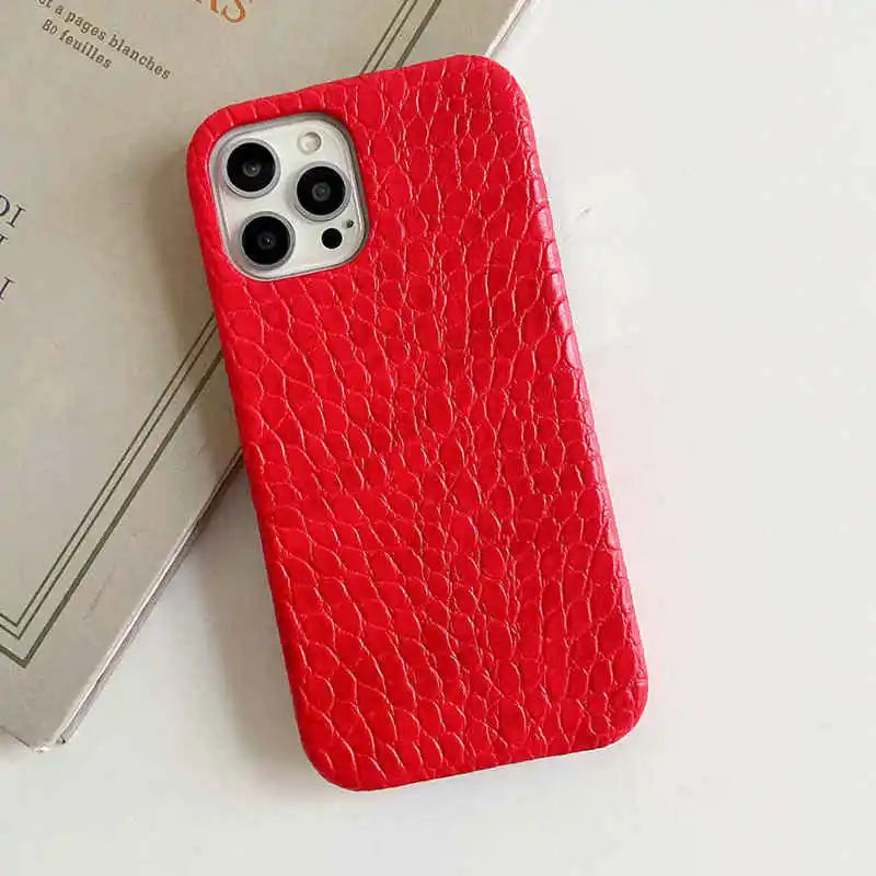 animal texture iphone case red