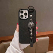 leather iphone with wrist strap