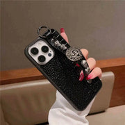 leather iphone case with finger loop