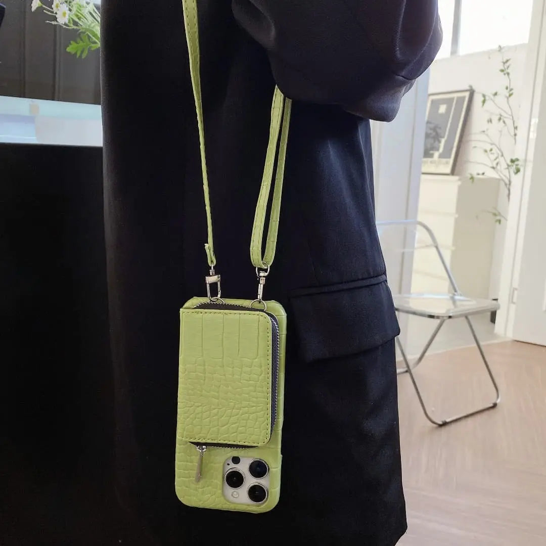 crossbody leather wallet phone case