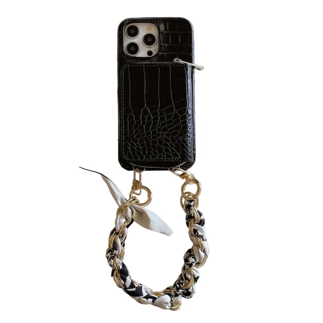 croc leather wallet phone case