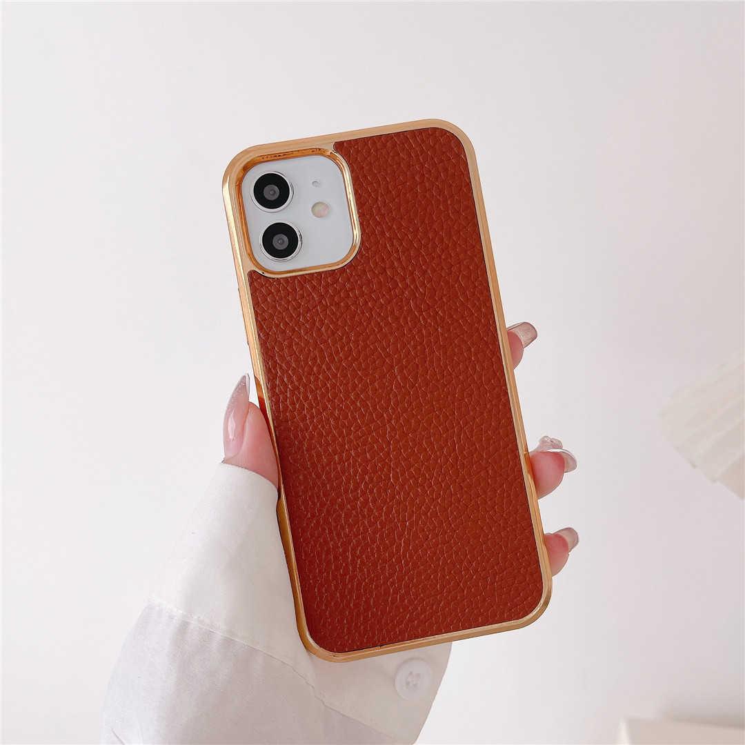 genuine leather iPhone 12 case brown