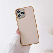 genuine leather iPhone 14 pro case white