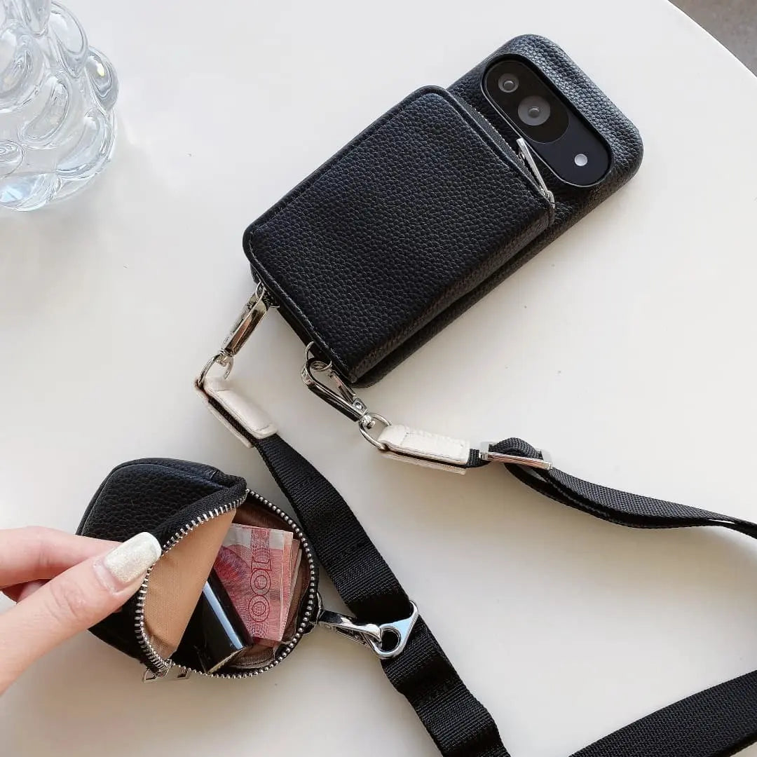 Google Pixel wallet case with crossbody strap
