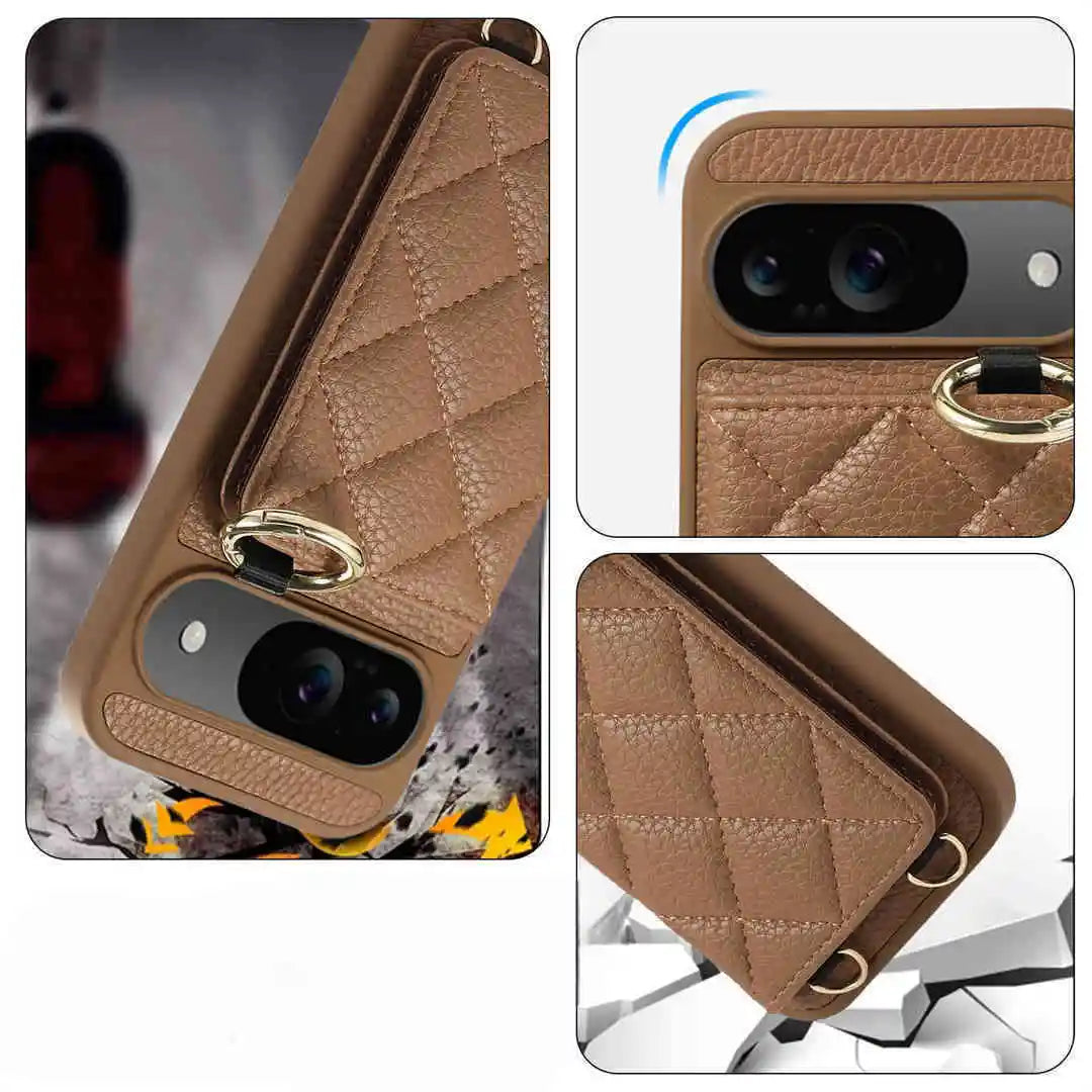 quilted pixel wallet phone case
