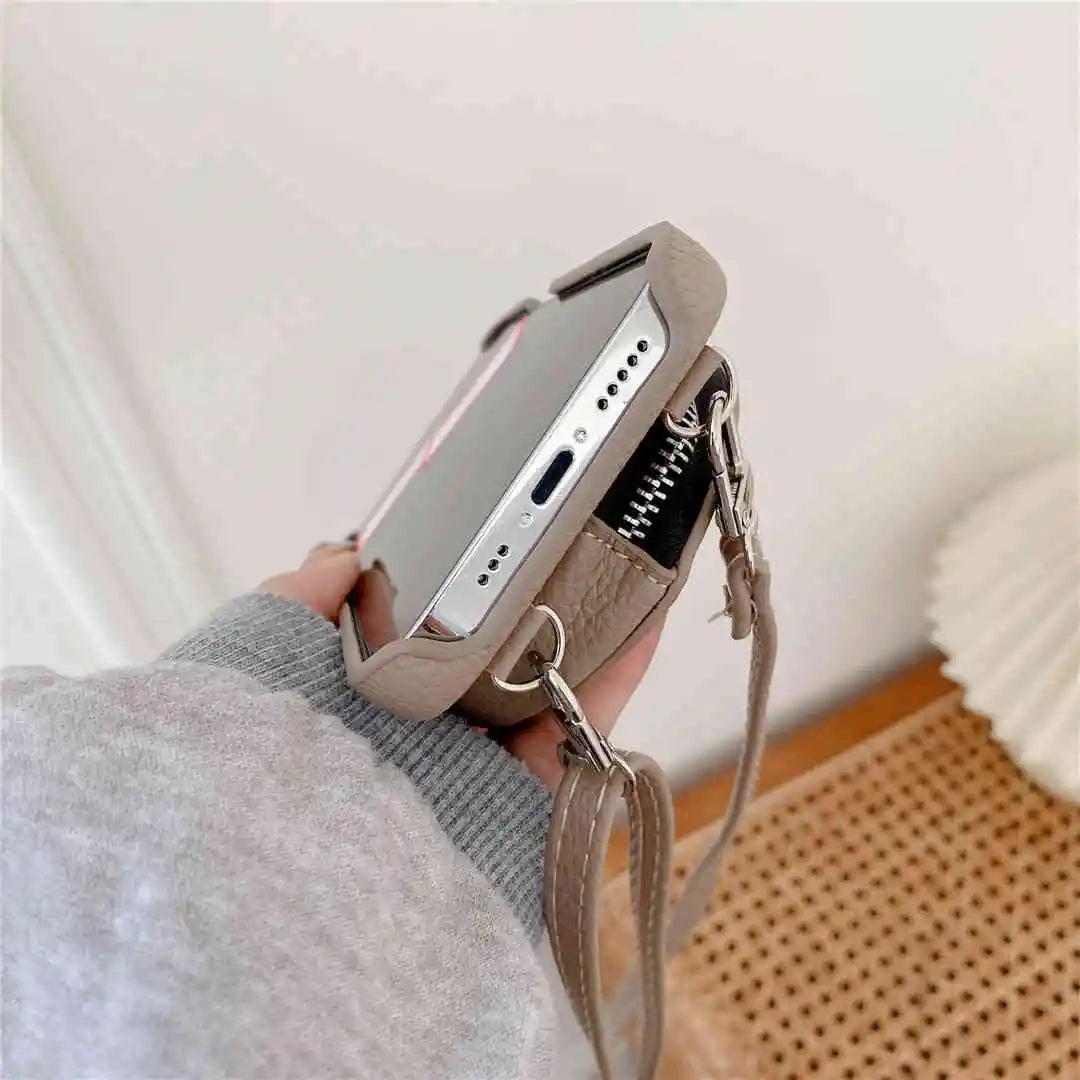 zipper wallet AirPods holder phone case