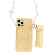 wallet iPhone case with lipstick case