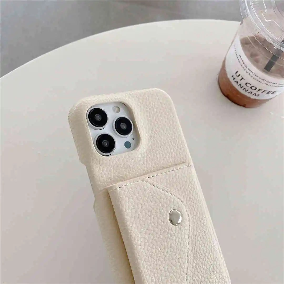 pebble leather phone case wallet