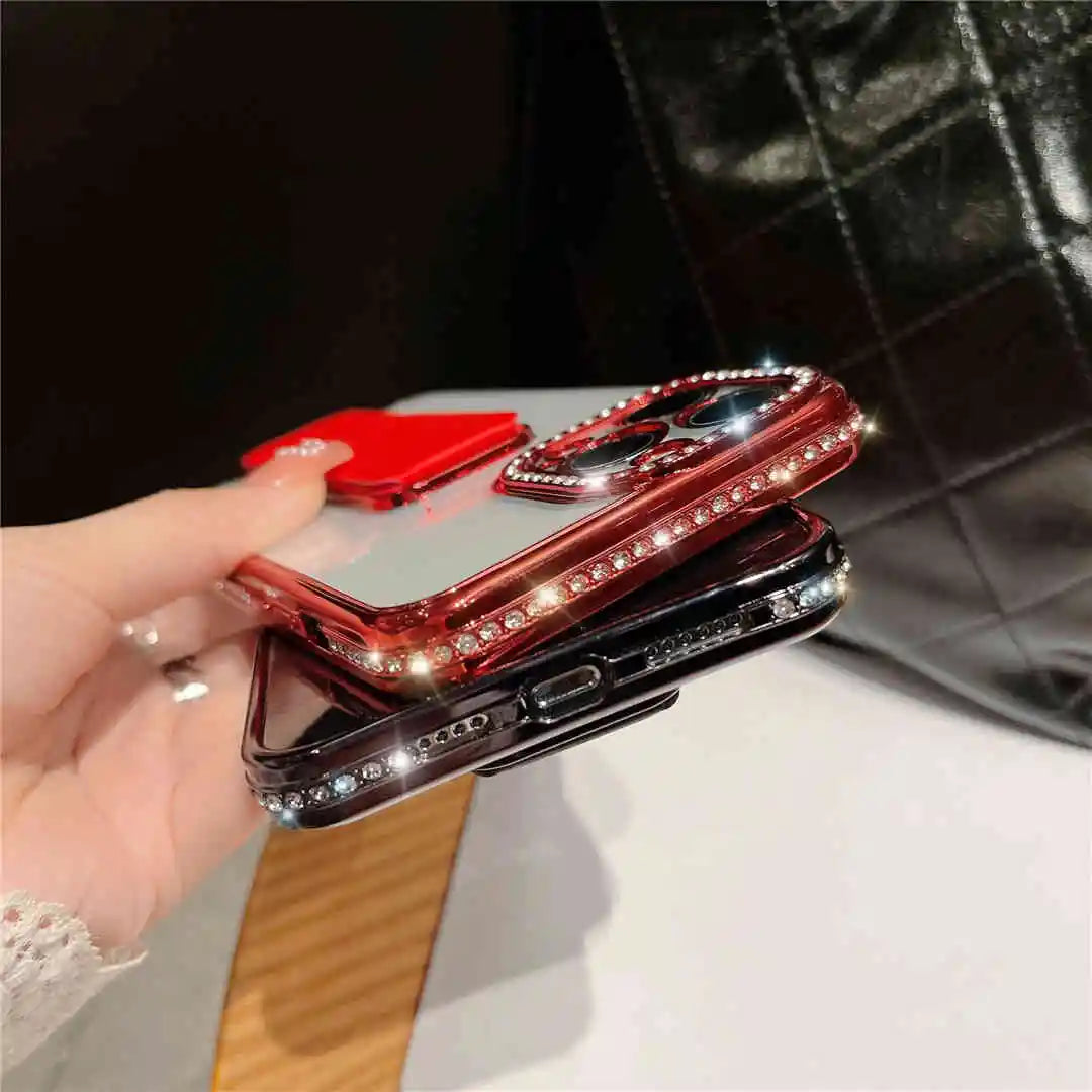glitter iPhone case with finger loop