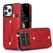 Premium leather red phone case