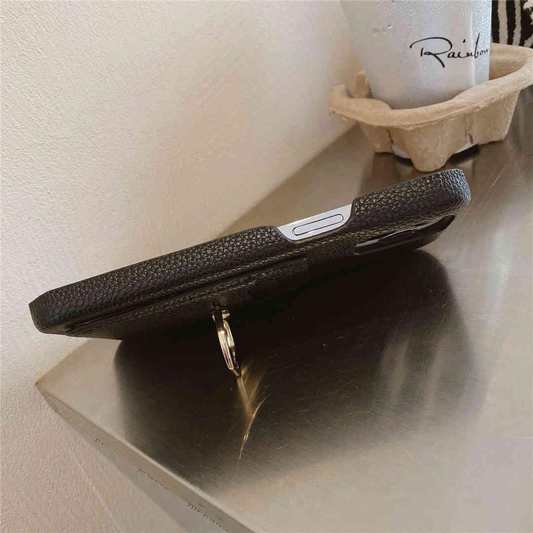 leather iPhone casse with ring stand
