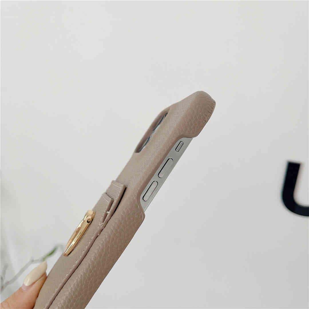 pebble leather iPhone case with card holder