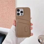 pebble leather iPhone case with credit card holder
