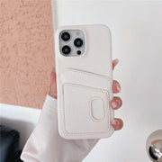 white iPhone case with double card holders