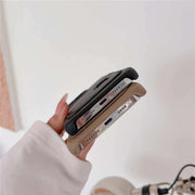 pebble leather phone case with double card holders