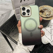 ombre green sparkling iPhone case magsafe