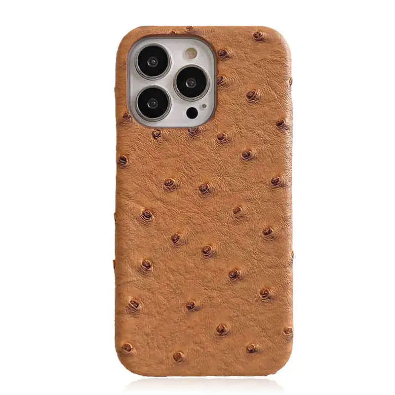 ostrich skin leather iPhone case