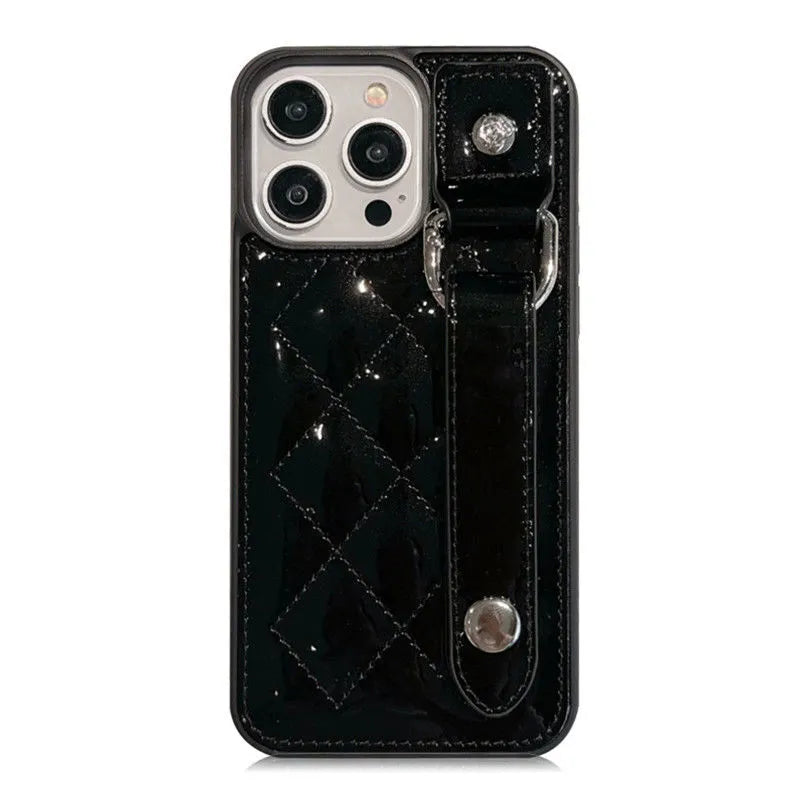 Patent Leather iPhone Case with Hand Strap