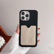 real leather iPhone 15 pro case with card slot