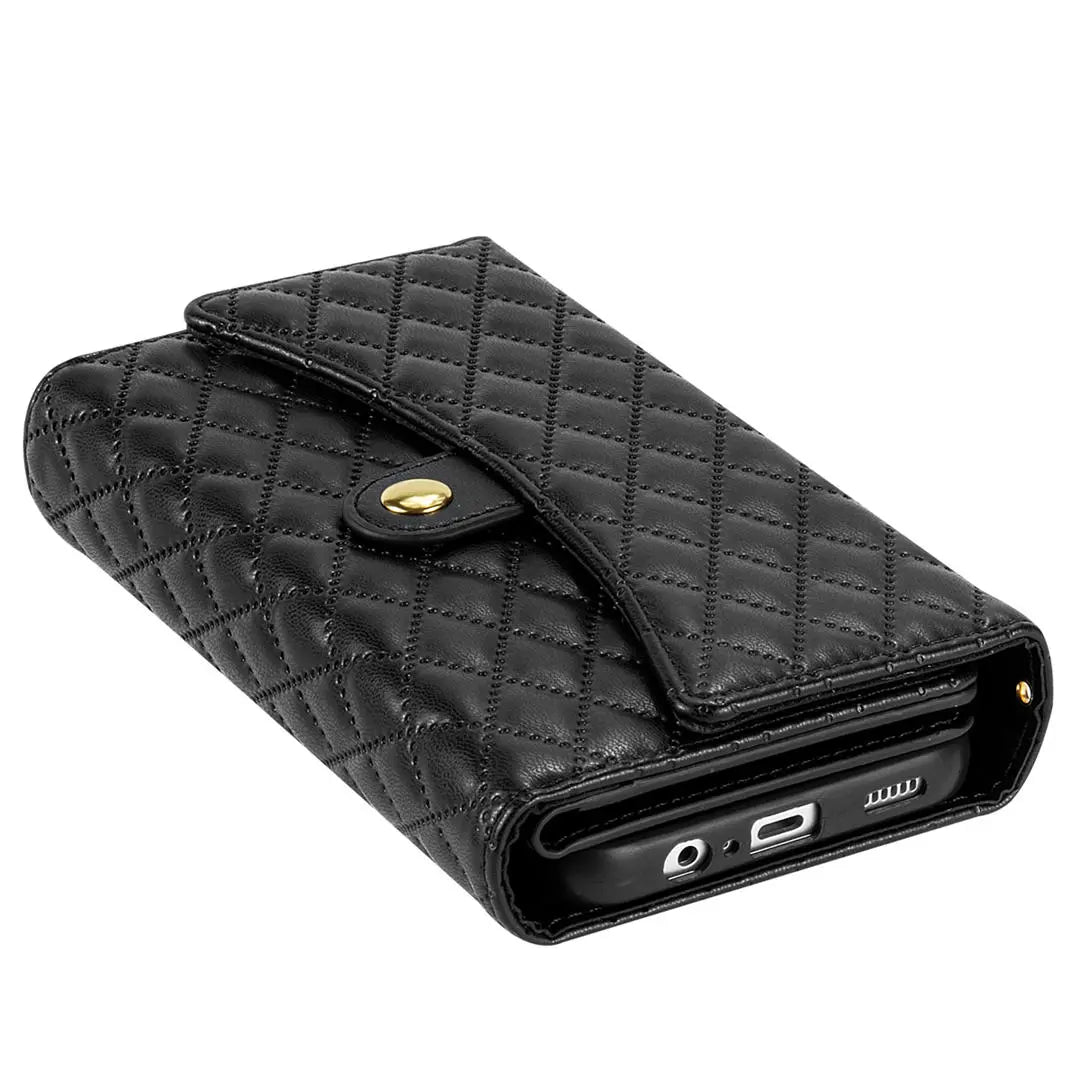 luxury quilted wallet phone case for Google Pixel