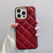 red quilted phone case