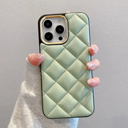 green quilted phone case