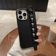 white phone case with wrist strap
