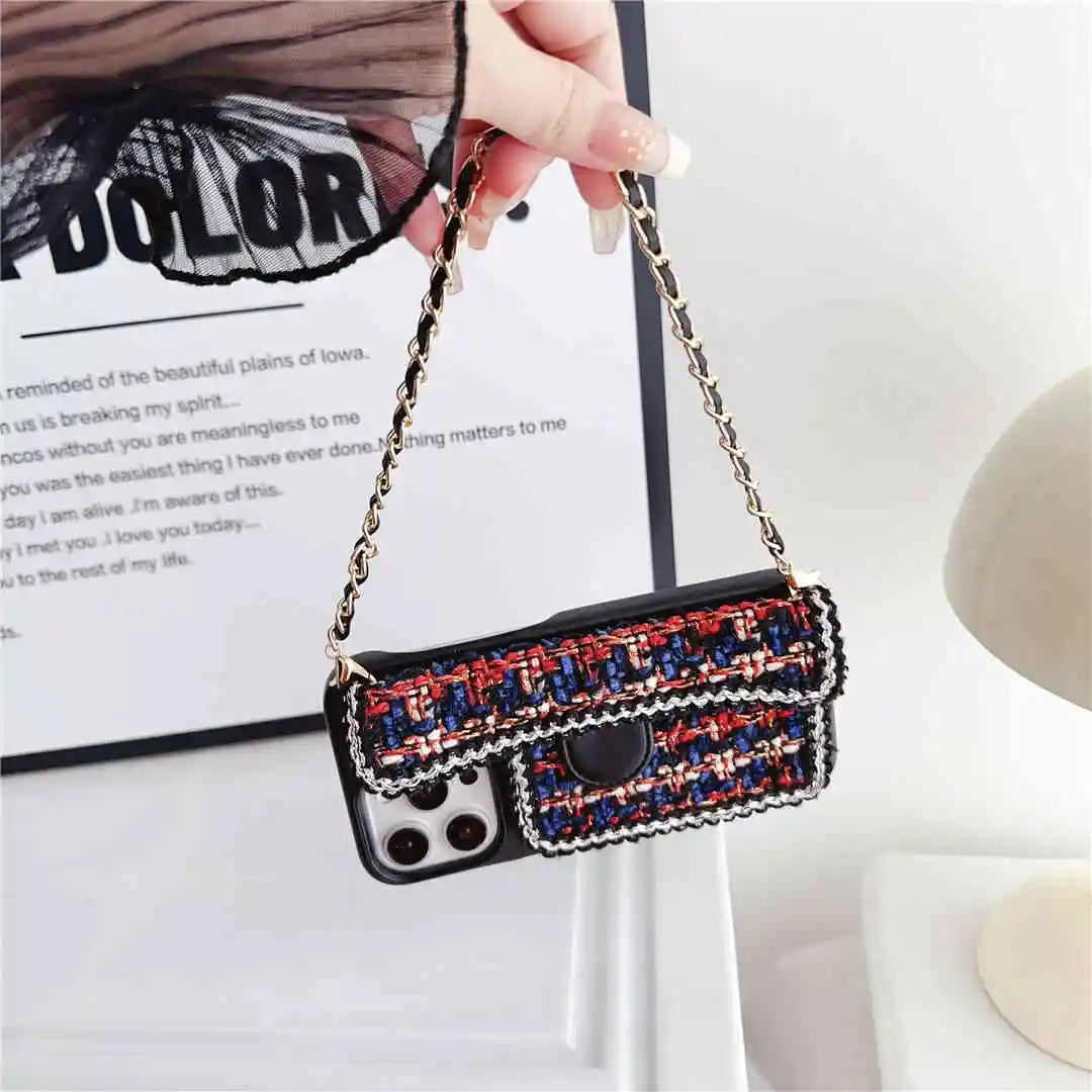 fabric wallet iphone case with strap