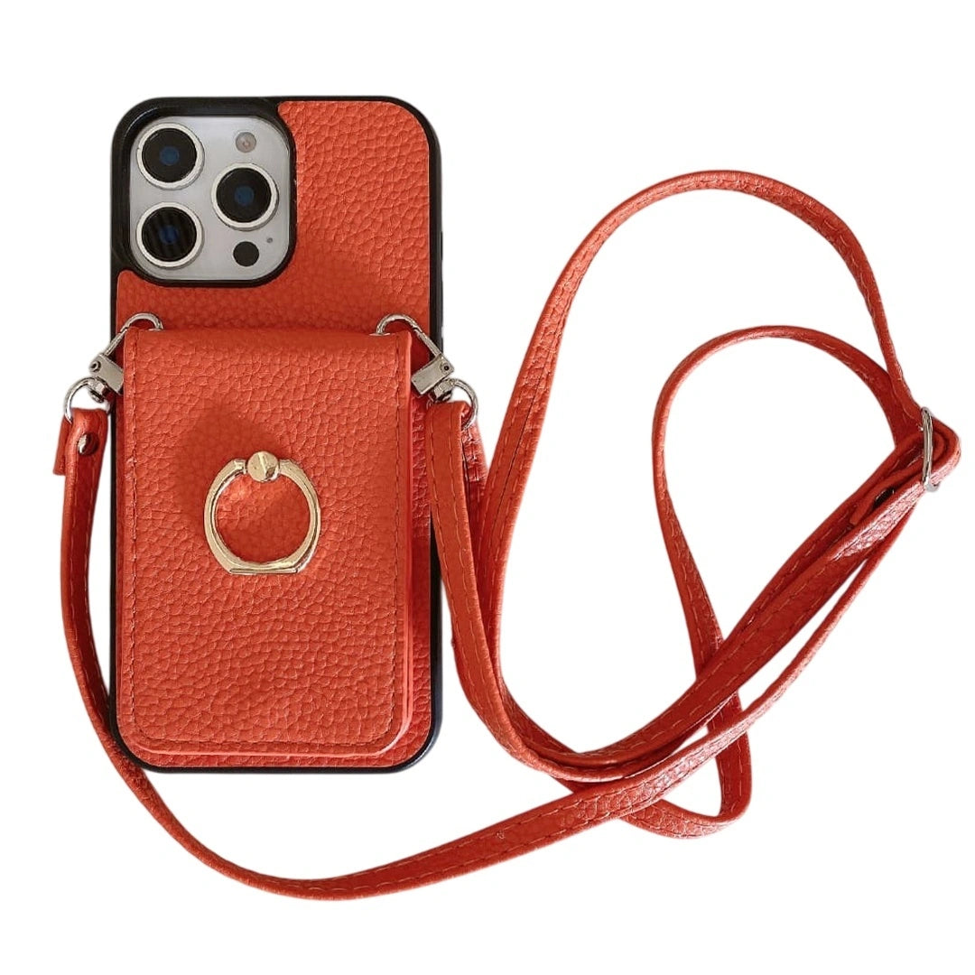 Pebble leather iPhone wallet case