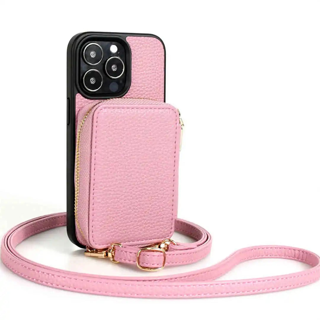 iphone 15 pro max crossbody wallet case