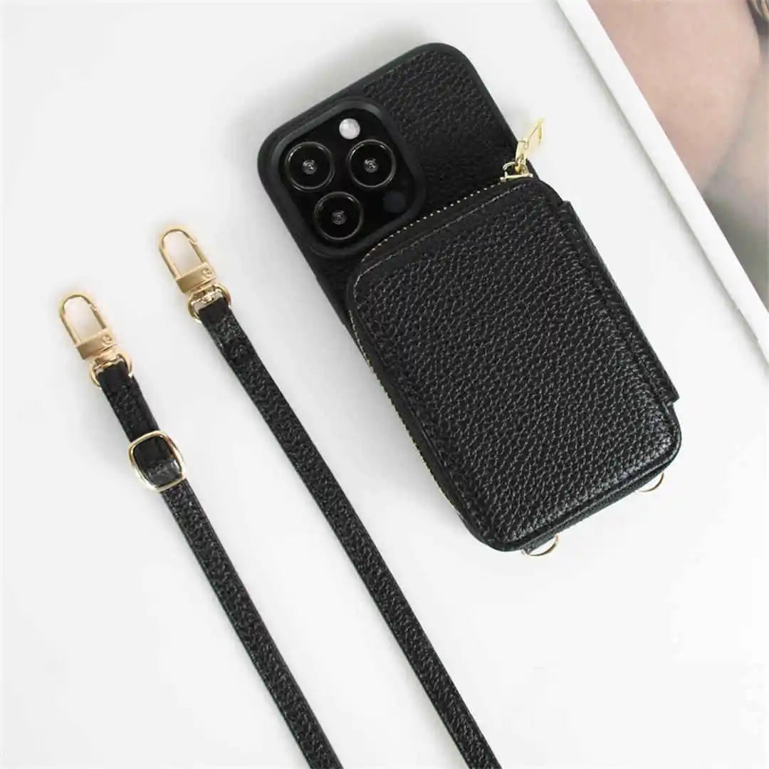 iphone 15 pro crossbody wallet case