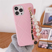 luxury pink iPhone case with charm