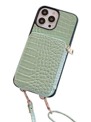 crocodile skin phone case with cardholder