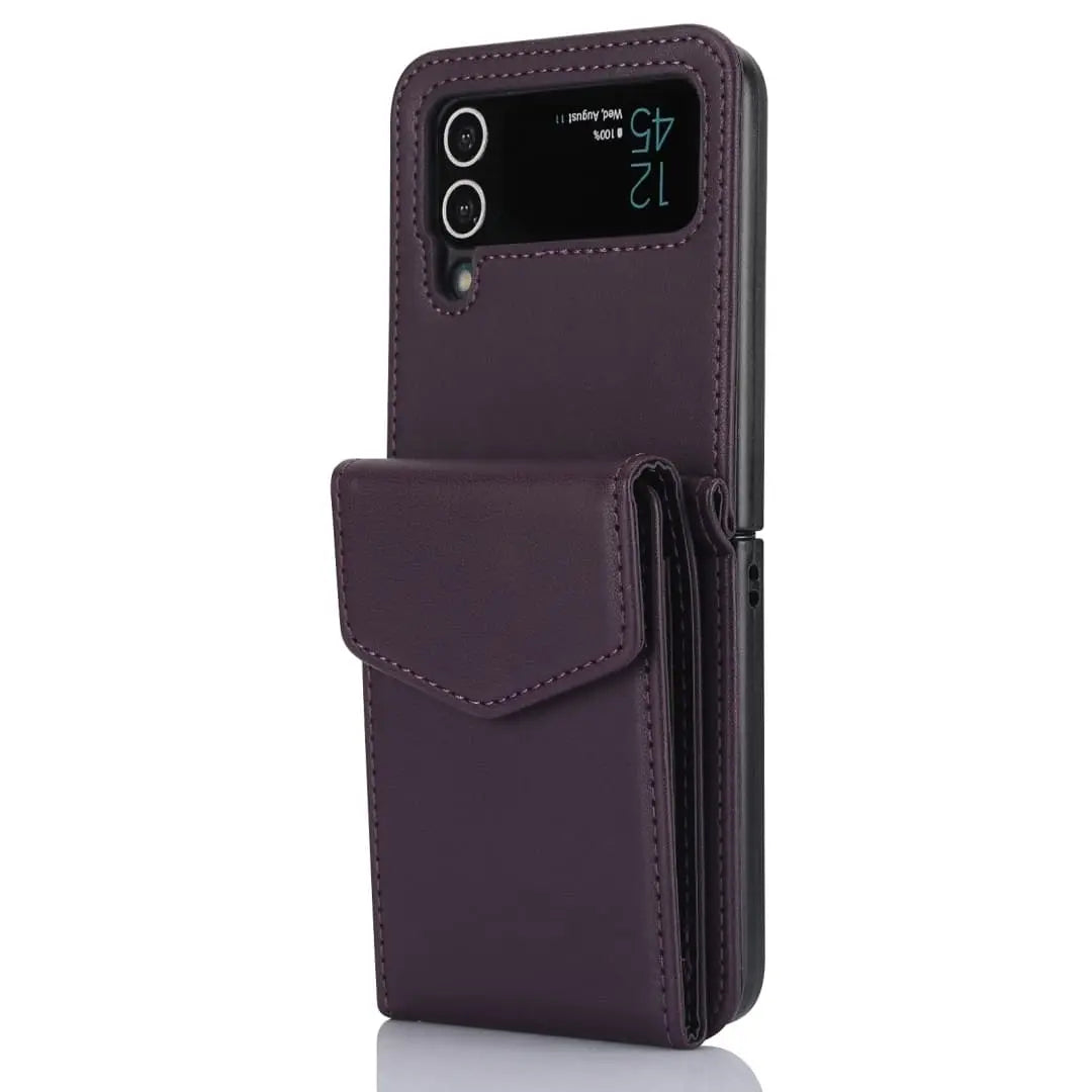 purple Galaxy z flip 4 wallet case