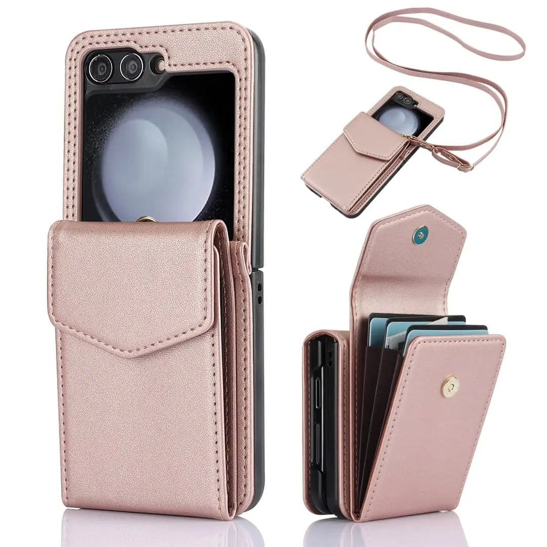 Z Flip 5 wallet case with crossbody strap