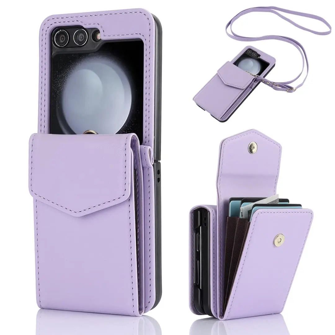 lavender crossbody galaxy z flip 5 wallet case