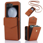 brown crossbody galaxy z flip 5 wallet case