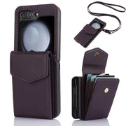 purple crossbody galaxy z flip 5 wallet case