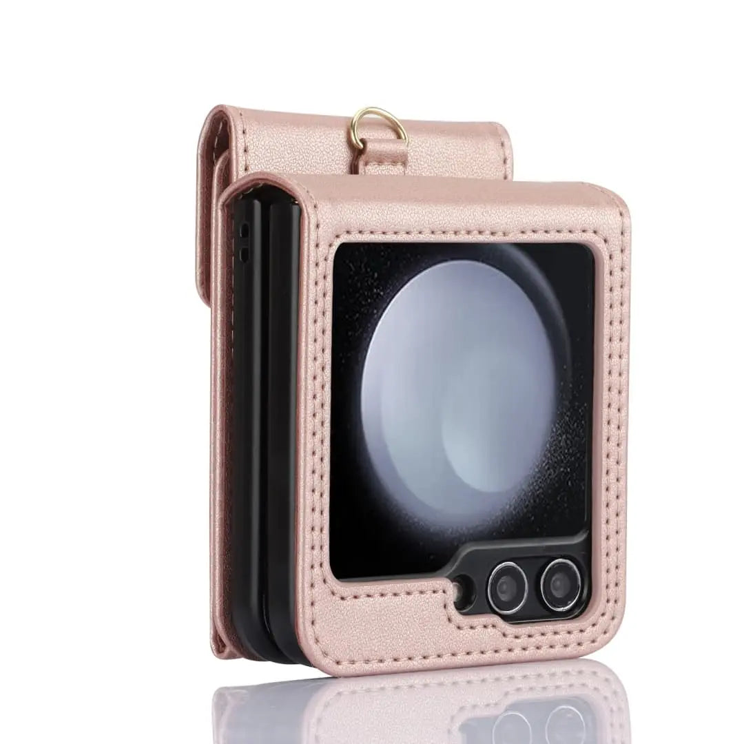  Samsung Z Flip 6 leather wallet case