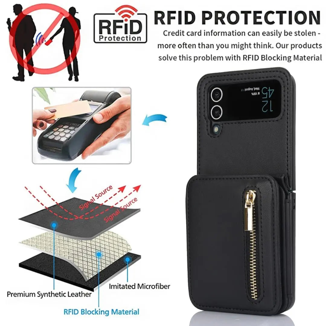 RFID blocking phone wallet