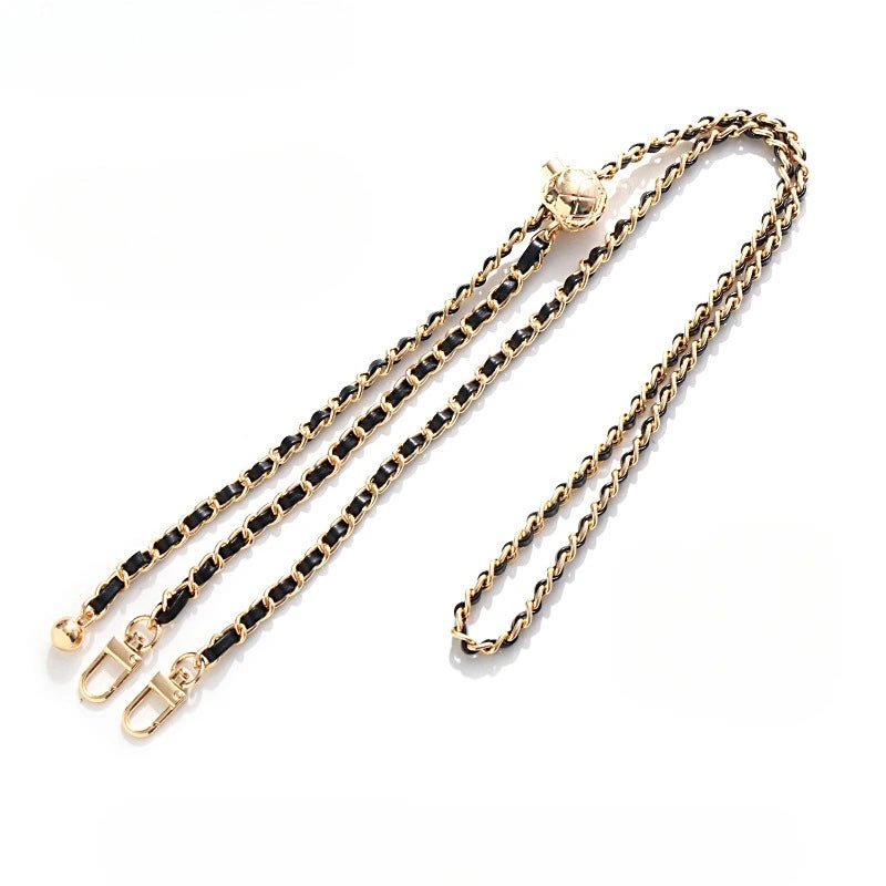 小物 A&G Chained Cross Strap Woven Leather Crossbody Phone Strap Chain