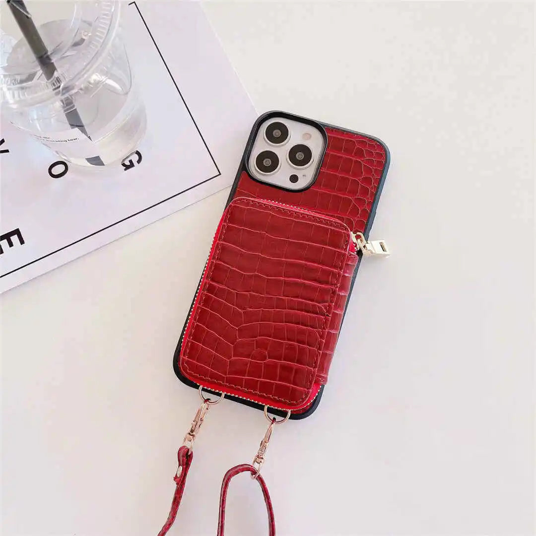 case with wallet on back