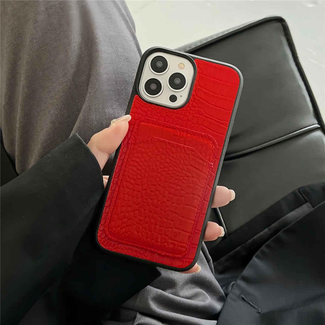 red croc iphone case with card holder