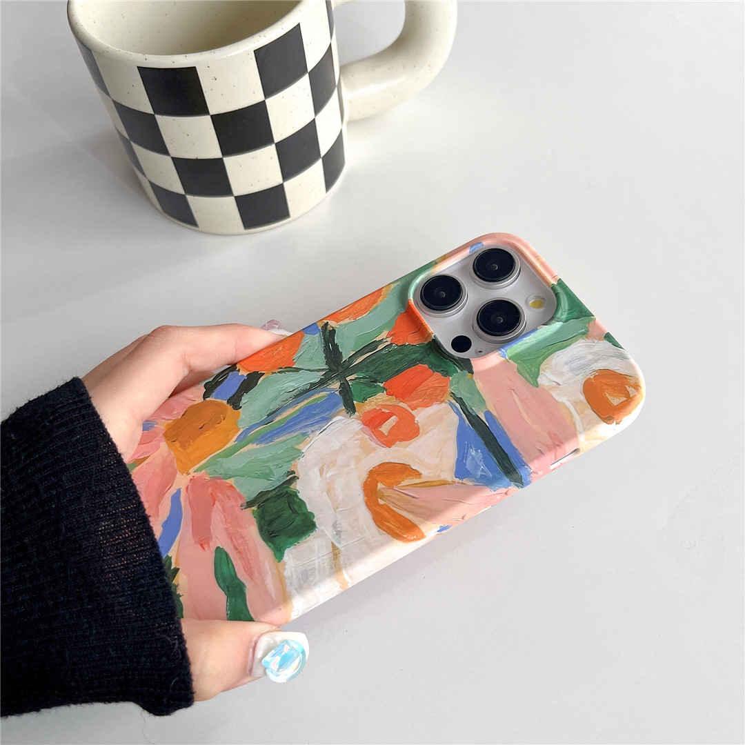 Oil Painting Floral iPhone Case - Glow in the Dark