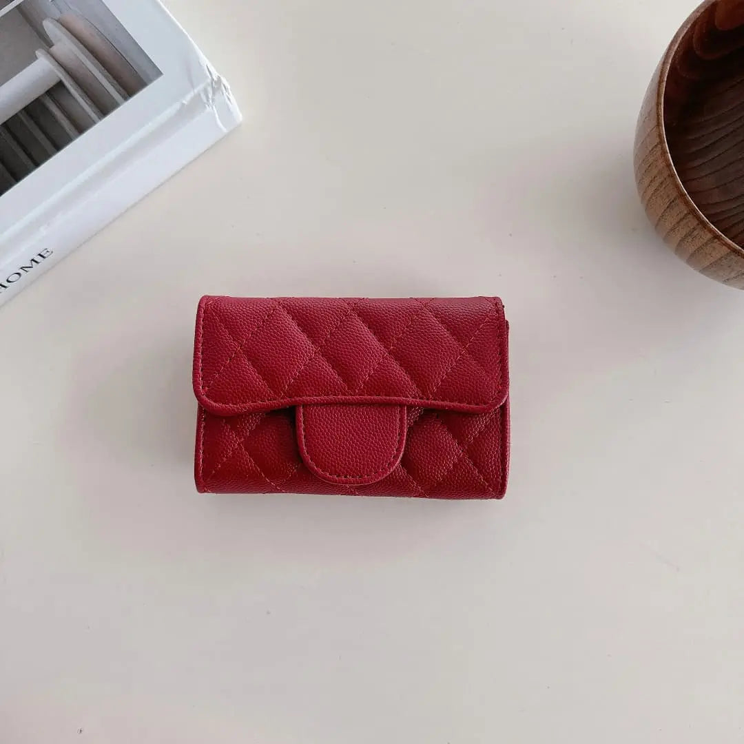 burgundy flap wallet