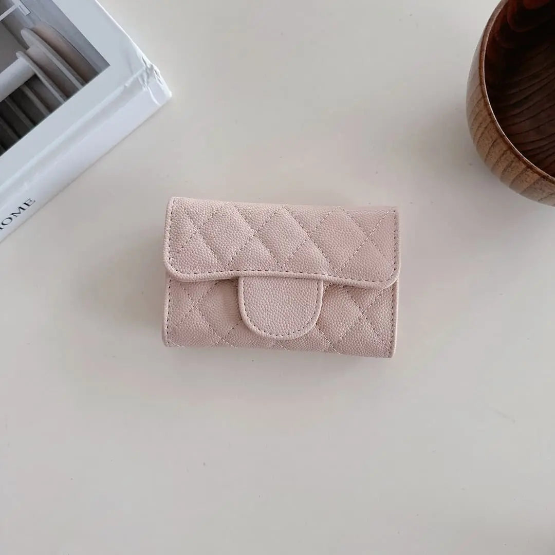 pale pink flap wallet