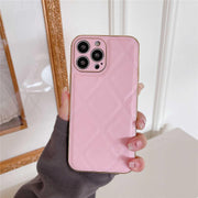 pink quilted iphone case